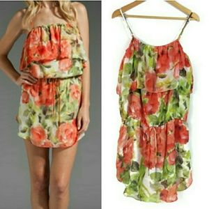 Haute Hippie Watercolor Floral Silk Sun Dress